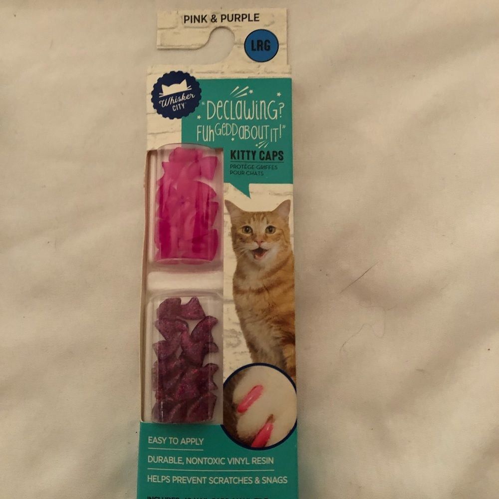 Plastic cat claws pink and purple Lg